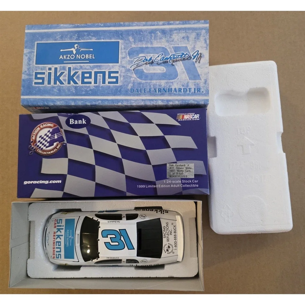 Dale Earnhardt Jr. #31 Sikkens White, 1997 Monte Carlo Bank NASCAR Lot‎ Of 2